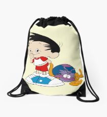 bobbys world drawstring bags redbubble