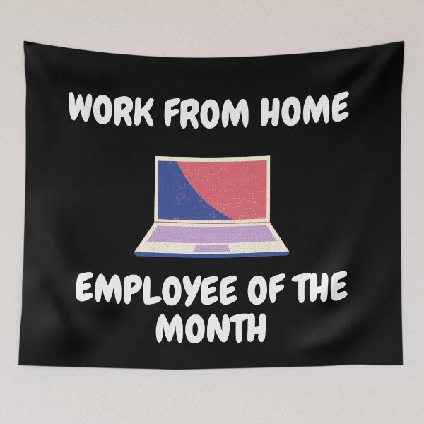 Item preview, Work From Home Employee Of The Month Laptop Clipart In Black designed and sold by LuckyKermit.