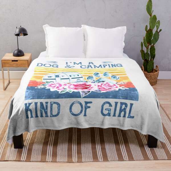Item preview, ’m a paw dog and camping kind of girl flowers vintage retro shirt designed and sold by Karim Hasraoui.
