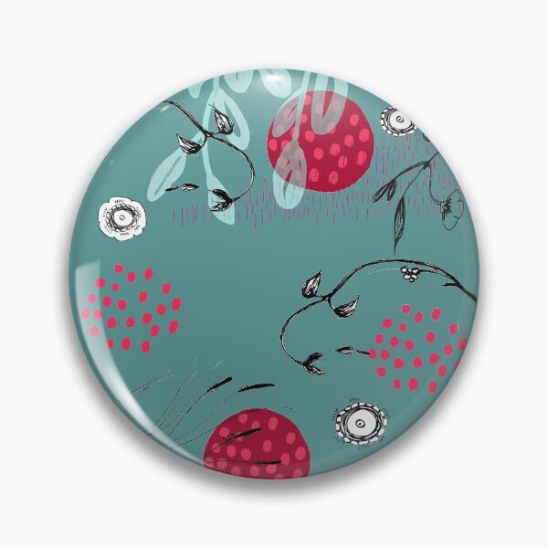 Item preview, Motif lianes rouges (fond bleu vert) designed and sold by Karine-Anglade.