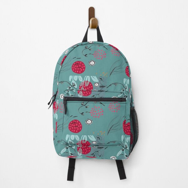 Item preview, Motif lianes rouges (fond bleu vert) designed and sold by Karine-Anglade.