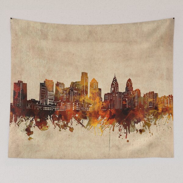 Item preview, philadelphia skyline vintage designed and sold by BekimART2.