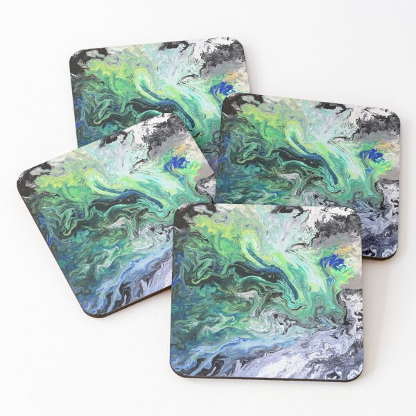 Item preview, Algae Bloom, Abstract art, black, green, white designed and sold by Peter Keresztury.
