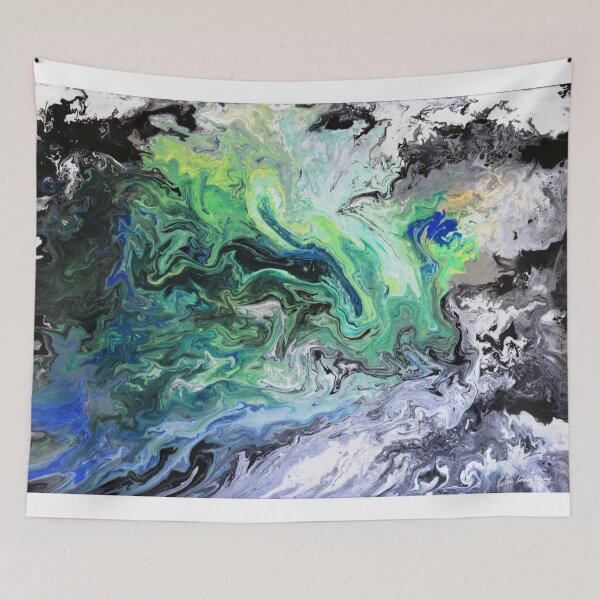 Item preview, Algae Bloom, Abstract art, black, green, white designed and sold by Peter Keresztury.