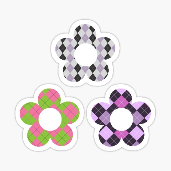 Y2K Argyle Flower Sticker Pack Sticker