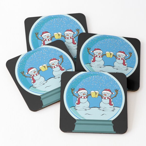 Item preview, 2 Beer drinking Snowmens in a Snow globe Winter Snowman designed and sold by Rzelemenz.