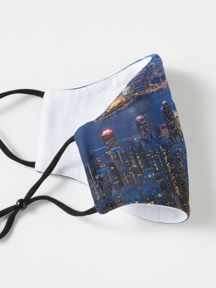 Alternate view of Hong Kong Skyline and Victoria Harbour at dusk Mask