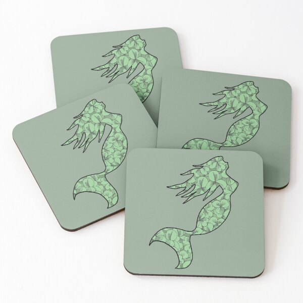 Item preview, Green Flower Mermaid Silhouette designed and sold by CiuriTee.