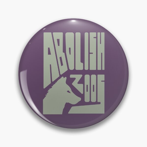 Item preview, Abolish Zoos, Simple Bubble Letters and Grey Wolf on Purple designed and sold by robalonso.