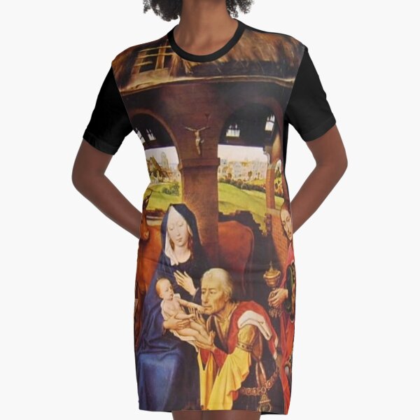 Flemish Painting And Oil Colors Rogier Van Der Weyden. Pittura Fiamminga E I Colori A Olio Rogier Van Der Weyden Graphic T-Shirt Dress