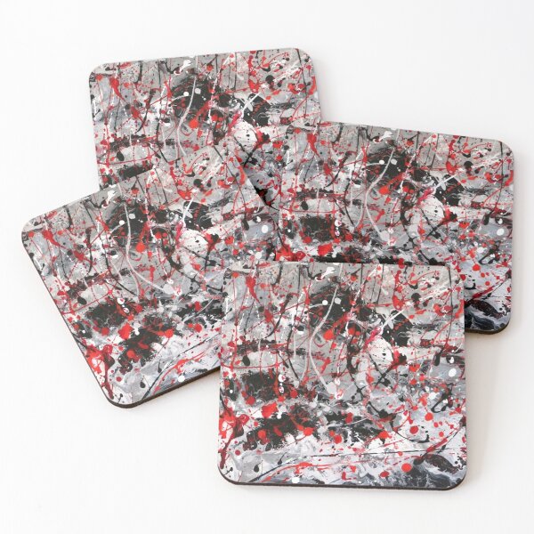 Item preview, Write On, abstract art painting in red, black, grey and white designed and sold by Peter Keresztury.