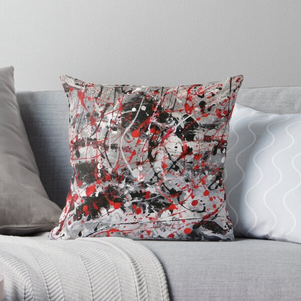 Gray and best sale red pillows