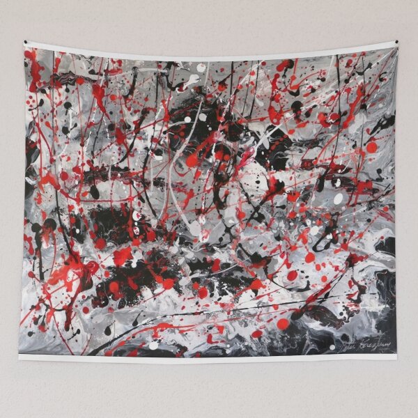 Item preview, Write On, abstract art painting in red, black, grey and white designed and sold by Peter Keresztury.