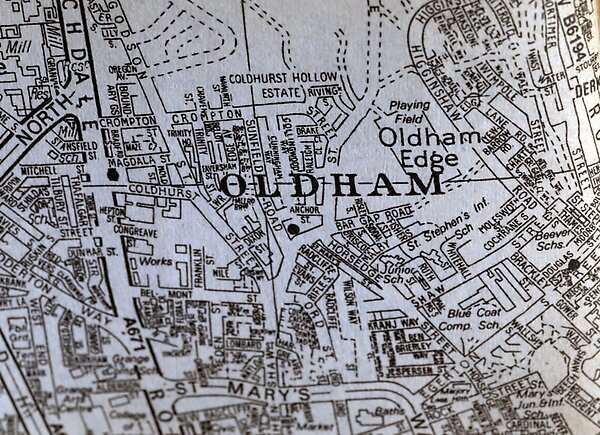 Oldham, Manchester Map