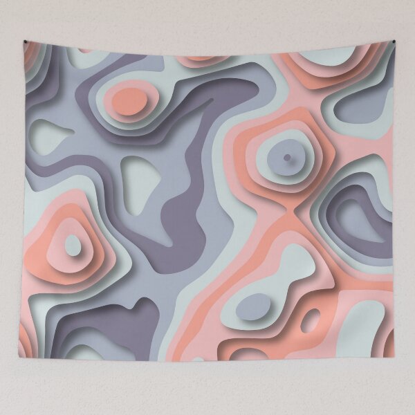 Item preview, Abstract colorful counter lines 3D paper pattern designed and sold by Daniel Lomelí.