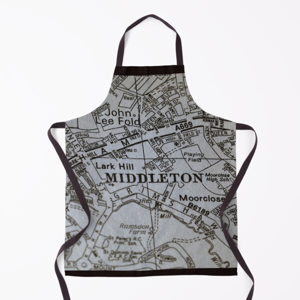 Item preview, Middleton, Oldham, Manchester, Town Centre, North West England map designed and sold by Local gifts from HotpixUK .