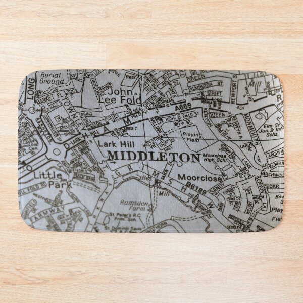 Item preview, Middleton, Oldham, Manchester, Town Centre, North West England map designed and sold by Local gifts from HotpixUK .