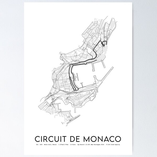 Item preview, Circuit de Monaco - Monaco Grand Prix Motor Racing Track Design designed and sold by d25bev.