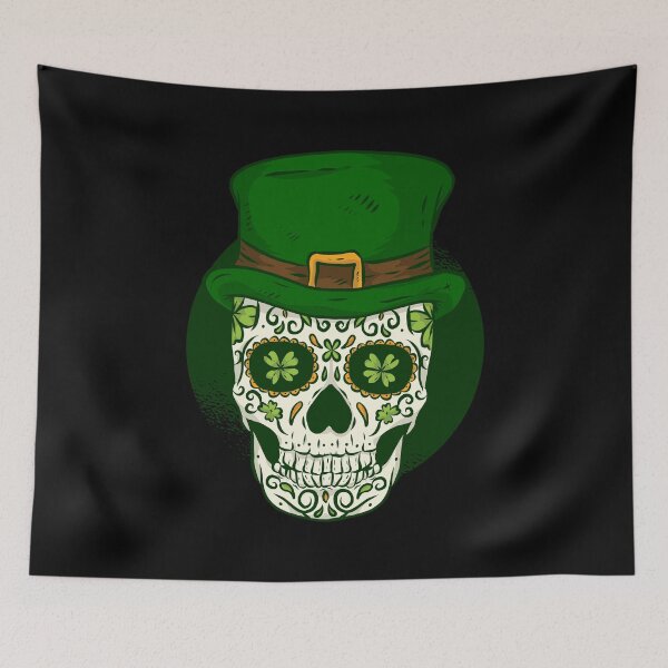 Item preview, st patricks mexican sugar skull designed and sold by Gossip Rag.
