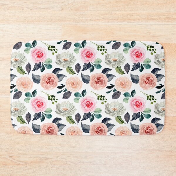 Item preview, Peach Gray and Pink Floral Watercolor designed and sold by thekyngsqueen.