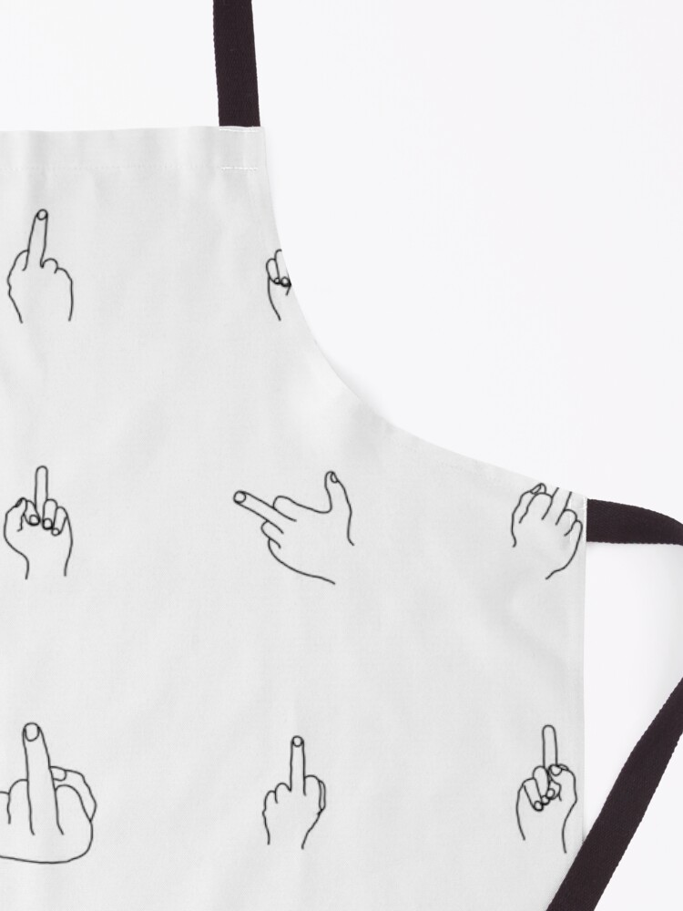 Alternate view of Black Middle Fingers Apron