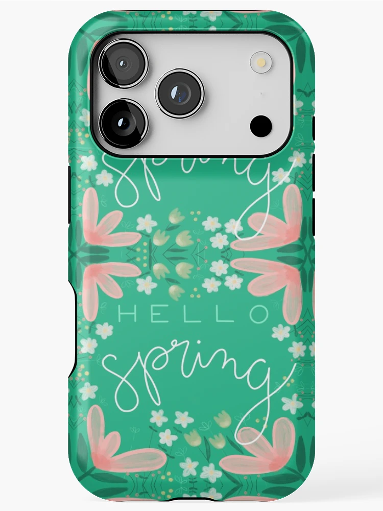 Thumbnail 1 of 4, iPhone Case, Green Hello Spring designed and sold by RuthMCreative.
