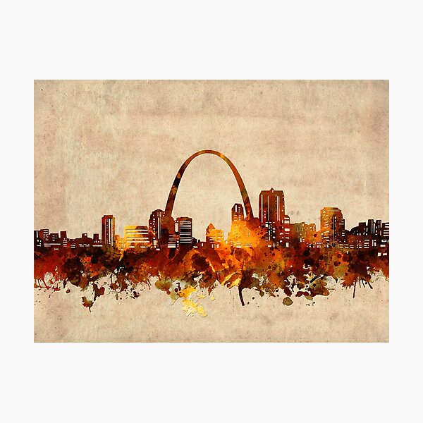 St. Louis Missouri Skyline Kids Zip Hoodie by NextWay Art