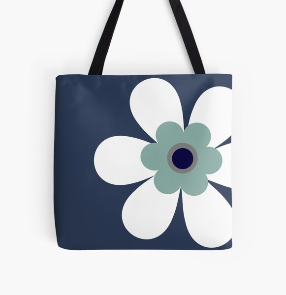 Cute retro 70s simple flower power groovy block colour graphic, in soft  pastel grey, blush pink and white on black Tote Bag for Sale by Caroline  Laursen