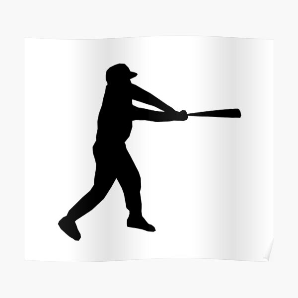 Baseball Player Silhouette - Batter - Black Poster for Sale by