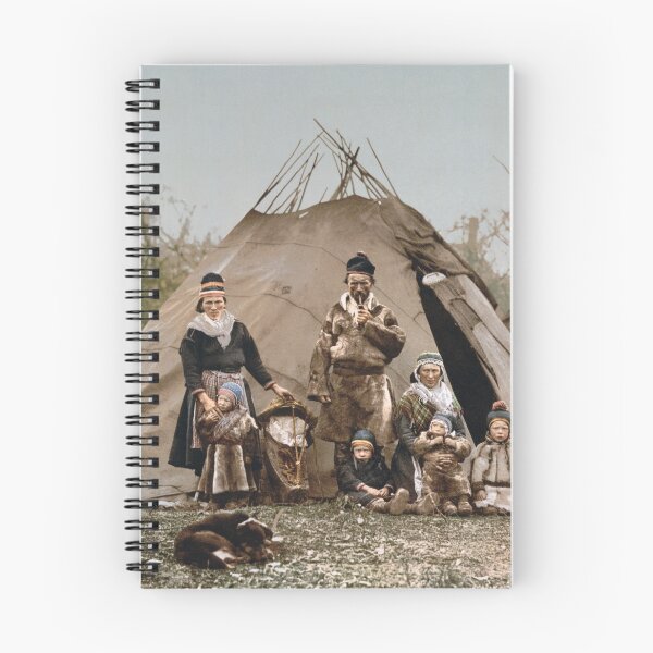 Item preview, A Lapp Family Outside Their Tent - Norway Circa 1900 Photochrom designed and sold by warishellstore.