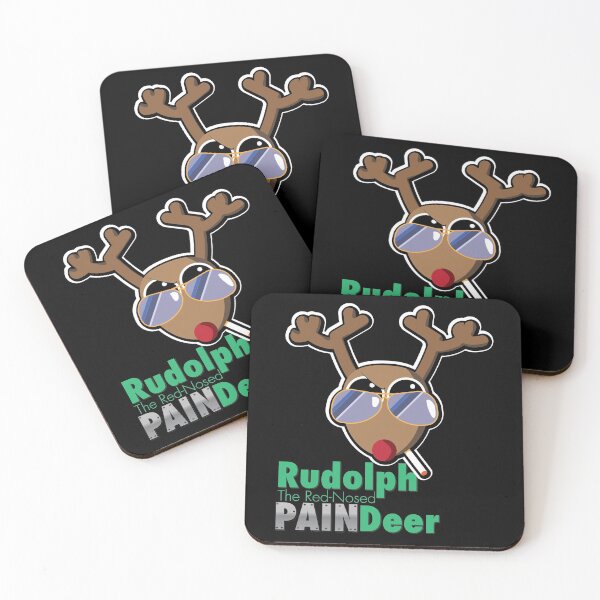 Item preview, Funny Bad Ass Tough xmas Rudolph the Red Nosed Pain Deer designed and sold by leftpointshirts.