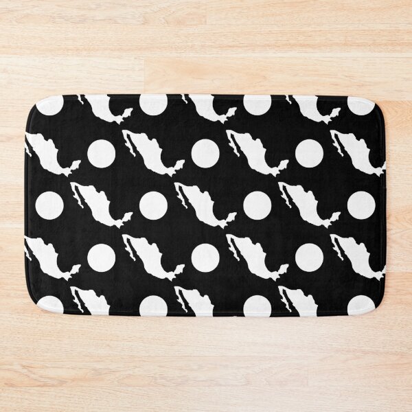 Item preview, White Polka Dot and Mexico Outline Pattern on Black Background designed and sold by pelagio.