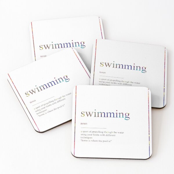 Item preview, SWIMMING 526 Watercolor Map Yoga Quote Definition designed and sold by vividpixelusa.