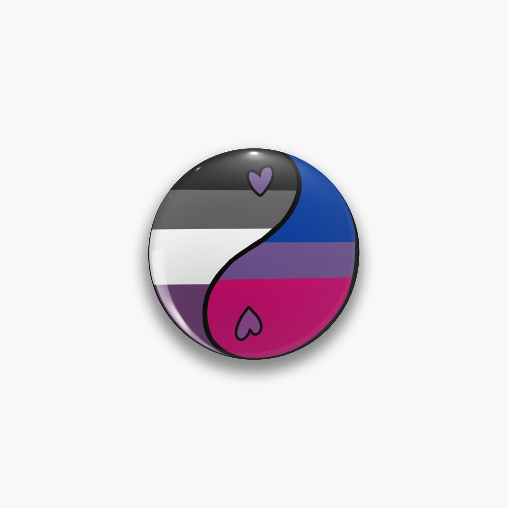 Biromantic Asexual Bi Ace Cute Lgbtq Pride Flag Yin Yang Pin For Sale By Pepperthrealmvp 