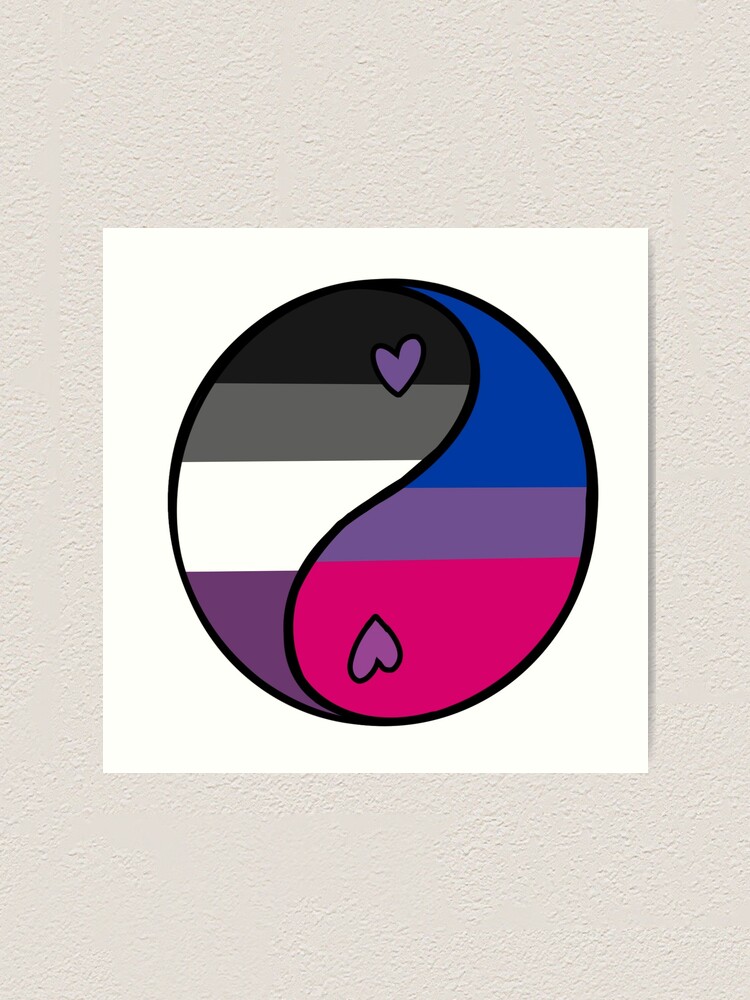 Biromantic Asexual Bi Ace Cute Lgbtq Pride Flag Yin Yang Art Print By Pepperthrealmvp 