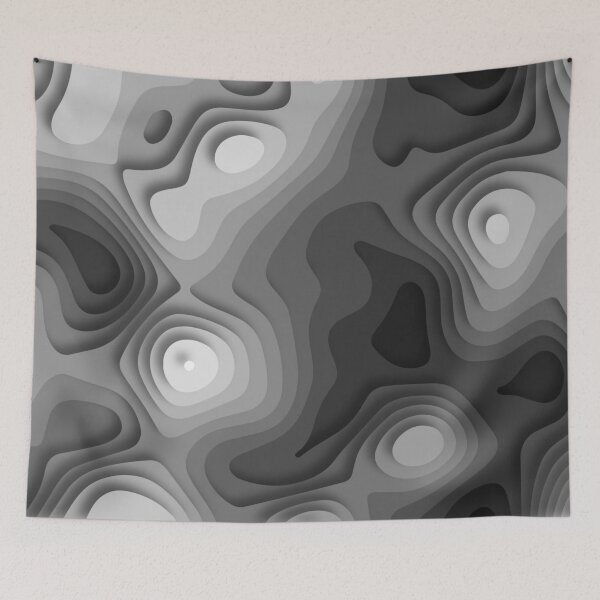 Item preview, Abstract Black and White counter line 3d paper pattern designed and sold by Daniel Lomelí.