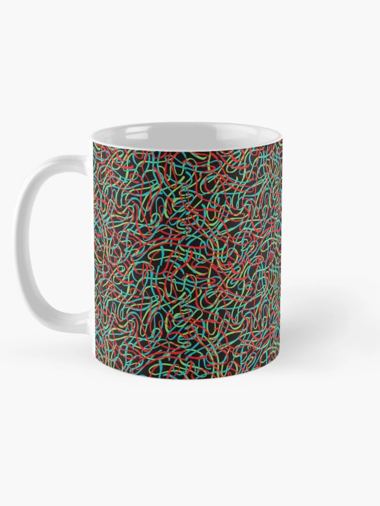 Thumbnail 5 of 6, Coffee Mug, Beautiful Colourful Thread Line Pattern Design designed and sold by wholigans.