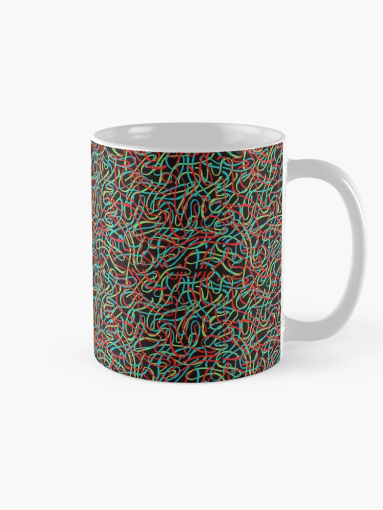 Thumbnail 3 of 6, Coffee Mug, Beautiful Colourful Thread Line Pattern Design designed and sold by wholigans.
