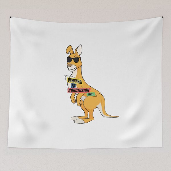 Item preview, Jumping to conclusions like ... funny kangaroo with text designed and sold by CaptainWheels.