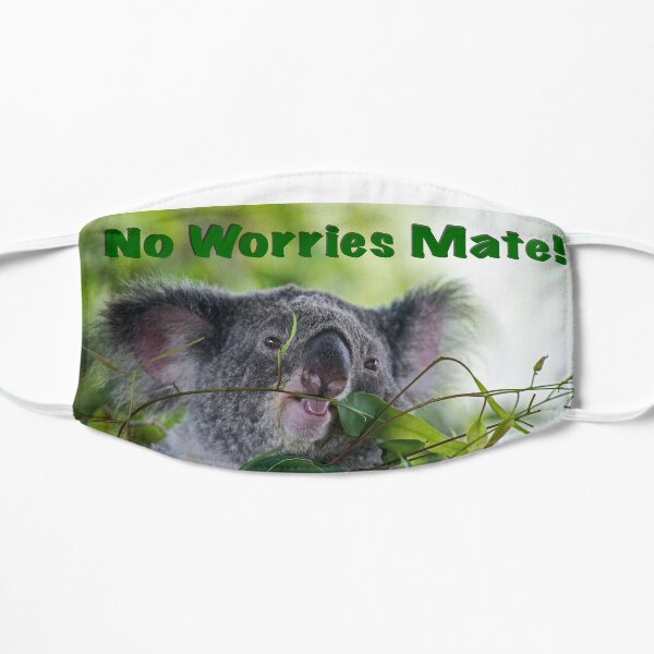 No Worries Mate Face Masks Redbubble