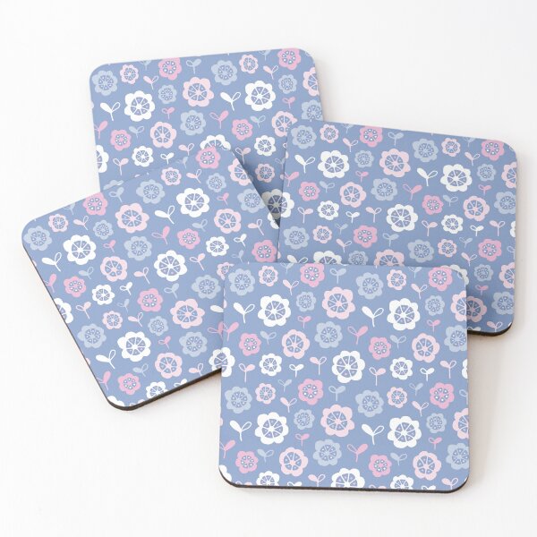 Item preview, Blue Pink and White Happy Flowers designed and sold by thekyngsqueen.