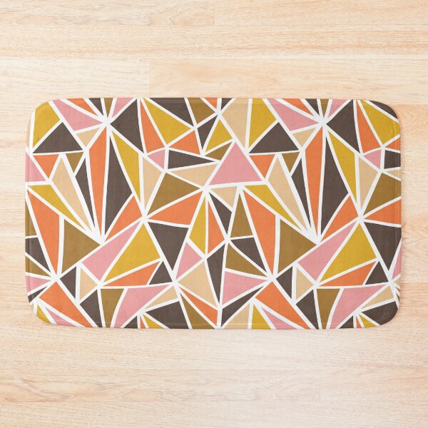 Item preview, Retro Geometric Shapes Mustard Yellow Pink Tan Orange Pattern designed and sold by thekyngsqueen.