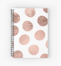 Modern faux rose gold hand drawn polka dots Spiral Notebook