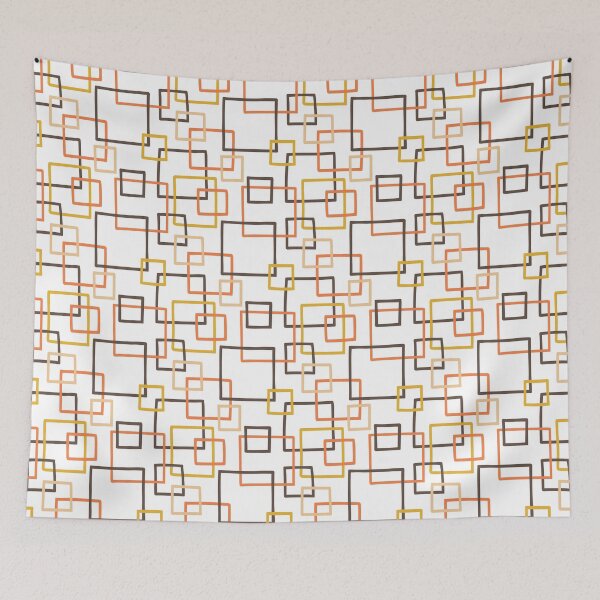 Item preview,  Retro Geometric Shapes Mustard Yellow Pink Tan Orange Pattern designed and sold by thekyngsqueen.