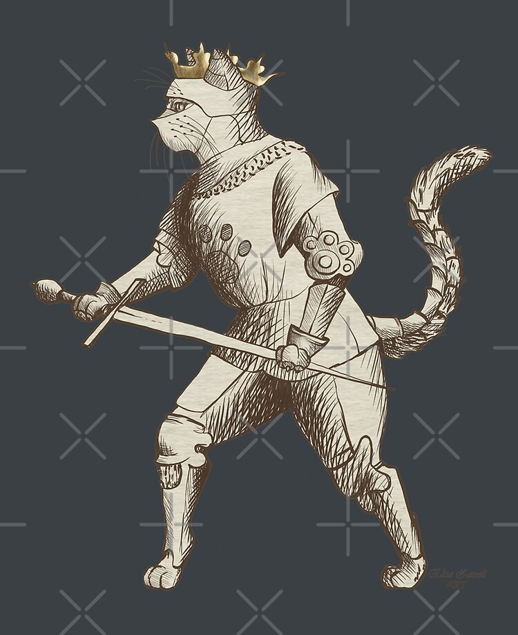 Coque Et Skin Adhesive Ipad Hemanimals Fiore De Liberi Chat En Armure Par Elisazanoliart Redbubble