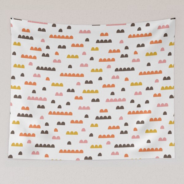 Item preview,  Retro Geometric Shapes Mustard Yellow Pink Tan Orange Pattern designed and sold by thekyngsqueen.