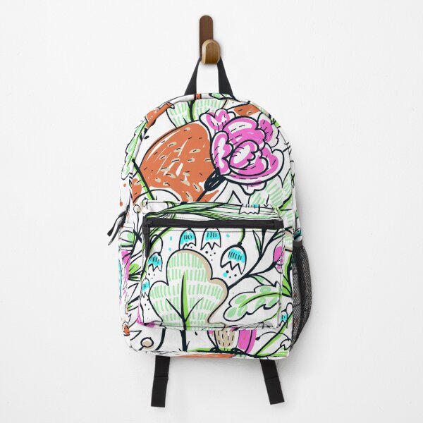 Item preview, Abstract Floral With Fox and Birds  designed and sold by TimeOfTheFuture.