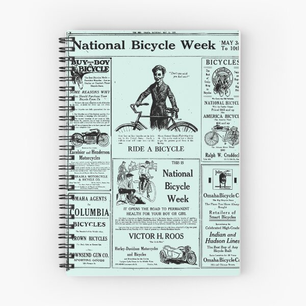 Item preview, 1919 Vintage Bike Week Newspaper Page [Positive Space] designed and sold by bellatierra.