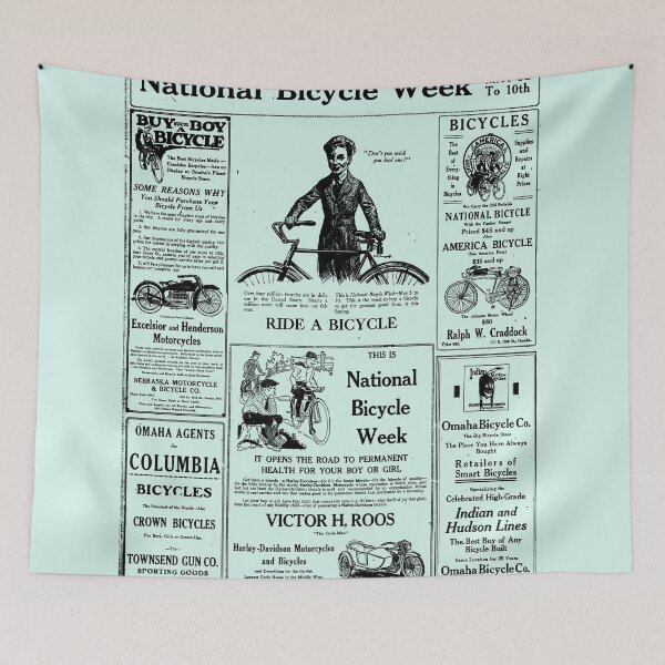 Item preview, 1919 Vintage Bike Week Newspaper Page [Positive Space] designed and sold by bellatierra.