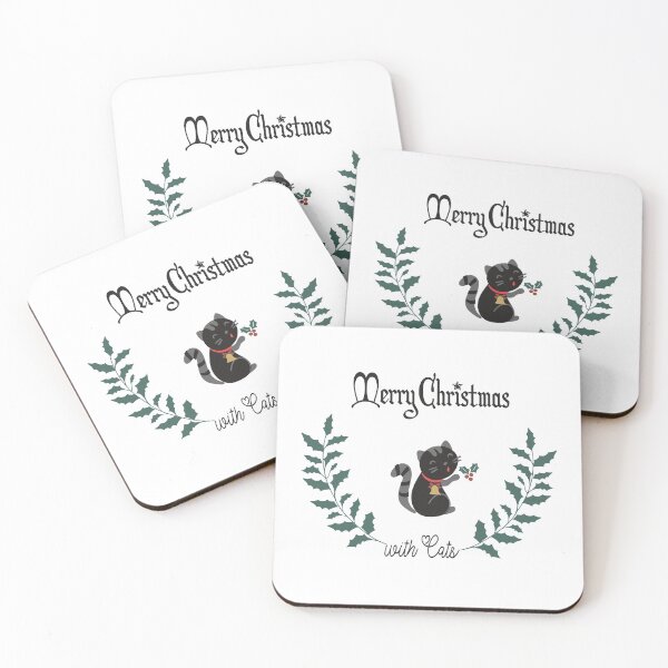 Item preview, Cute cat Merry Christmas with cats Christmas Holiday Santa Gift designed and sold by hourrianouar.